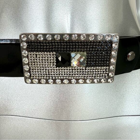 Women black belt with rhinestones size 35/95 main image 7